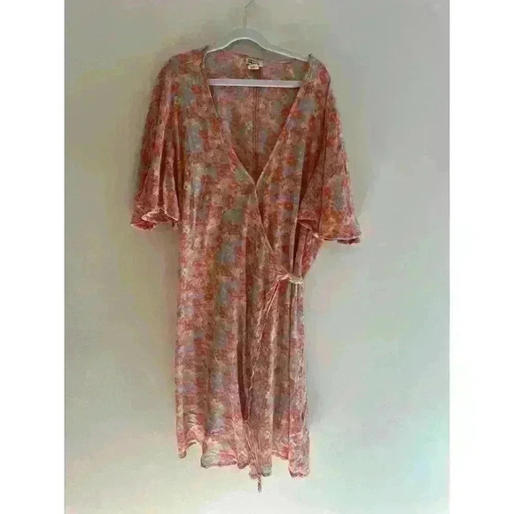 Billabong All for You Mini Dress Color Soft n Peachy 100% Viscose Size L - Picture 4 of 8
